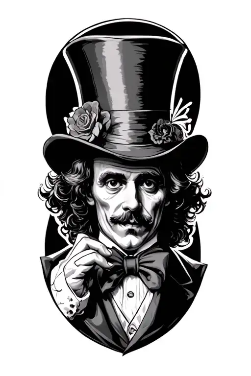 Mad Hatter Top Hat Holding