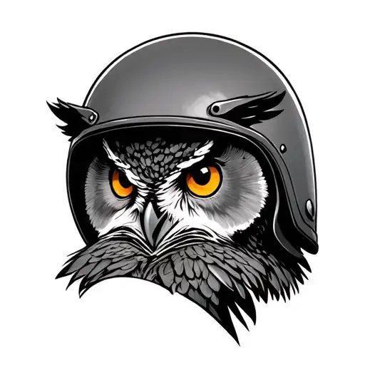 Owl Wearing Helmet
