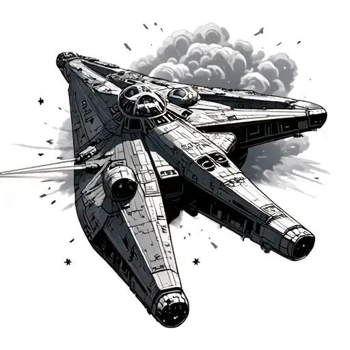 If You Could Do Millennium Falcon And X Wing Flying Away From A Exploding Death Star