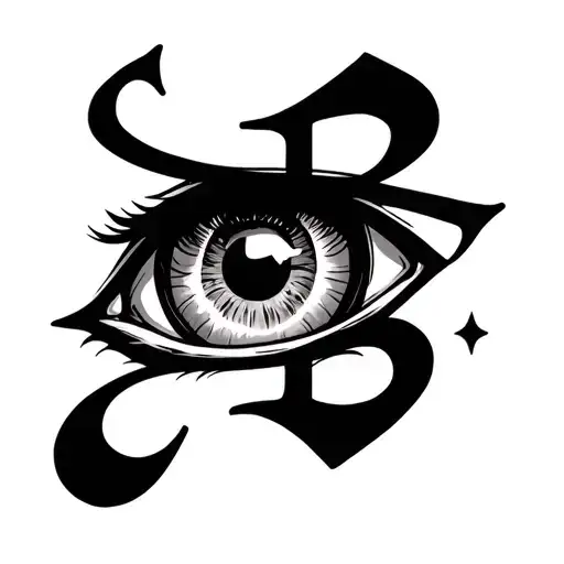 Evil Eye With Lower Case Sigma Letter Incorporated In Eyeris