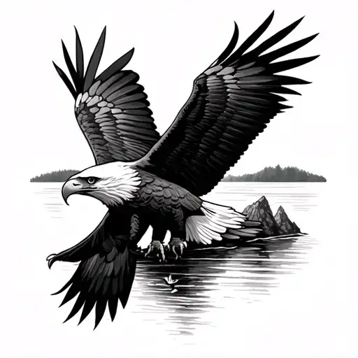 Lake Superior And A Eagle