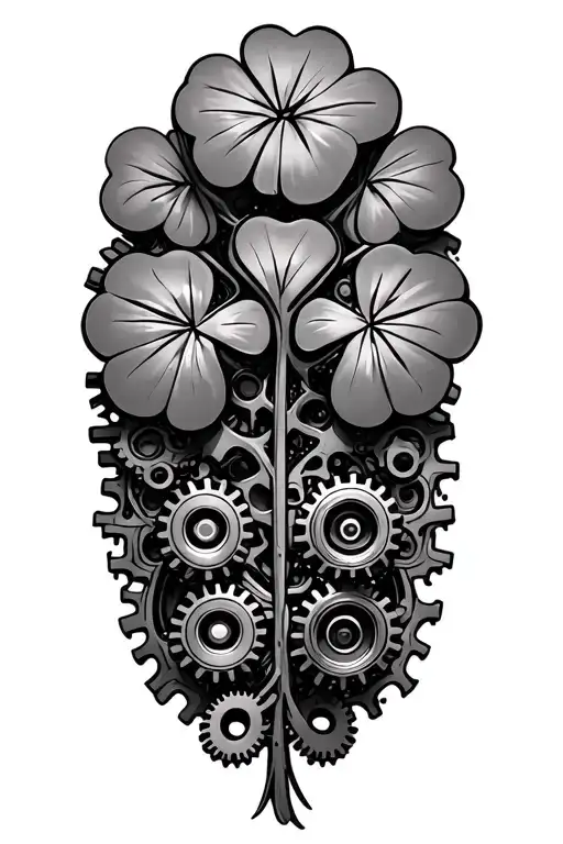 Clover Filled With Bio Mechanical Gears