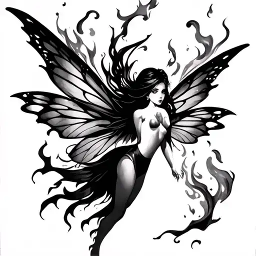 Black Fire Fairy Breathing Fire