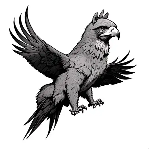 Pooh Bear With Hawk Perched