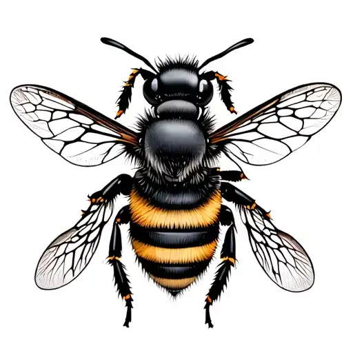 Black And White Bee With Honeycomb