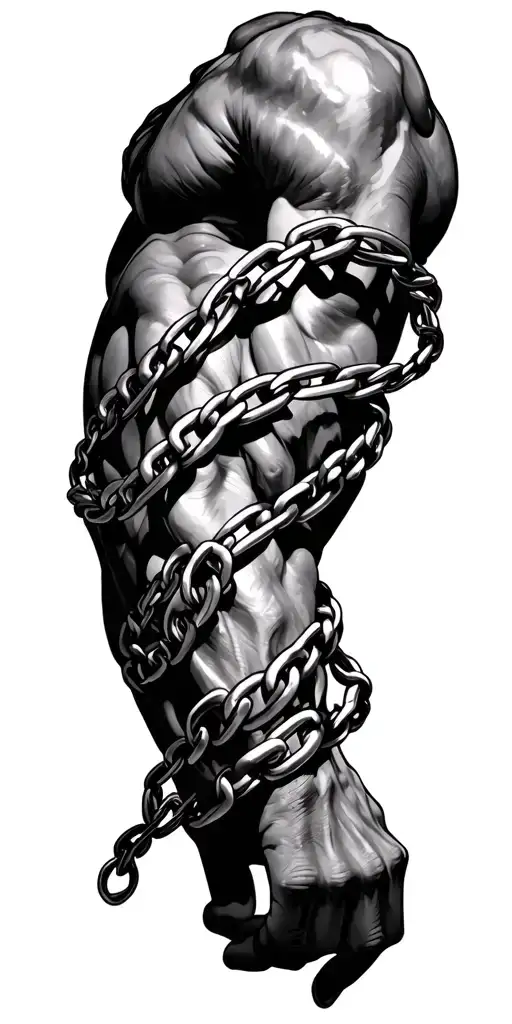 A Chain Wrapping Around Left Arm