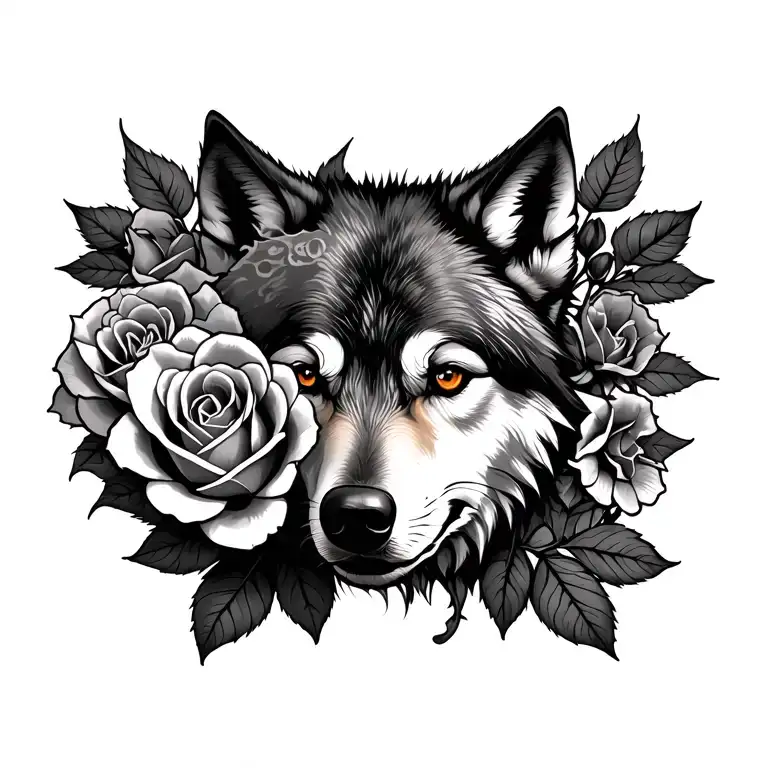 Wolfs And Roses Blooming Flower