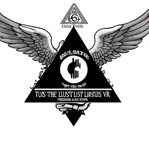 Illuminati On The Middle With Latin Qoute Tuus Lustus Vir And A Symbol Of Freedom And Success