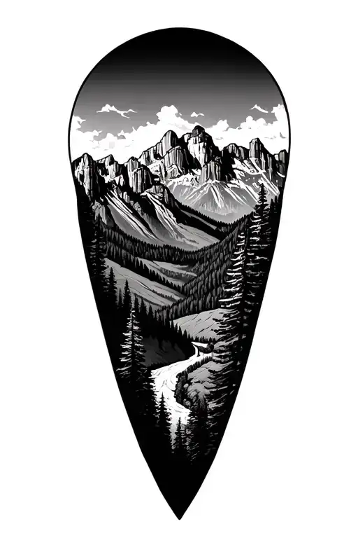 Line Tattoo Featuring Garden Of The Gods Colorado Mountains