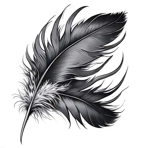 A Feather Desolving Into Birds