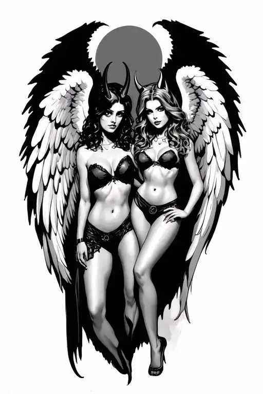 Sexy Angel And Sexy Devil Woman