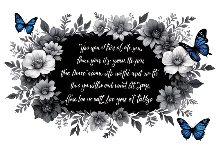 Bible Verse With Flowers And Butterflies Around The Quote