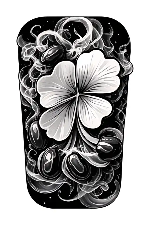 Black Shamrock With Dates And Smoke