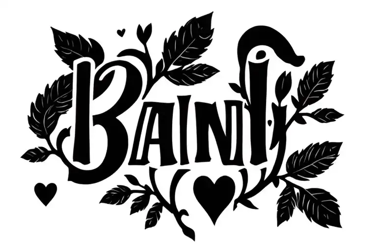 The Word Bambi With A Heart Next To It