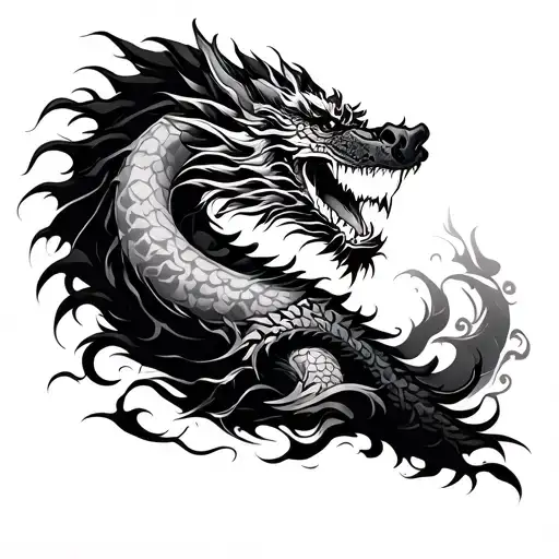 Arm Sleeve With A Dragon And Samurai