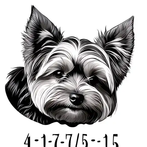 Yorkie Terrier Dog On Top Of The Date 4-17-15