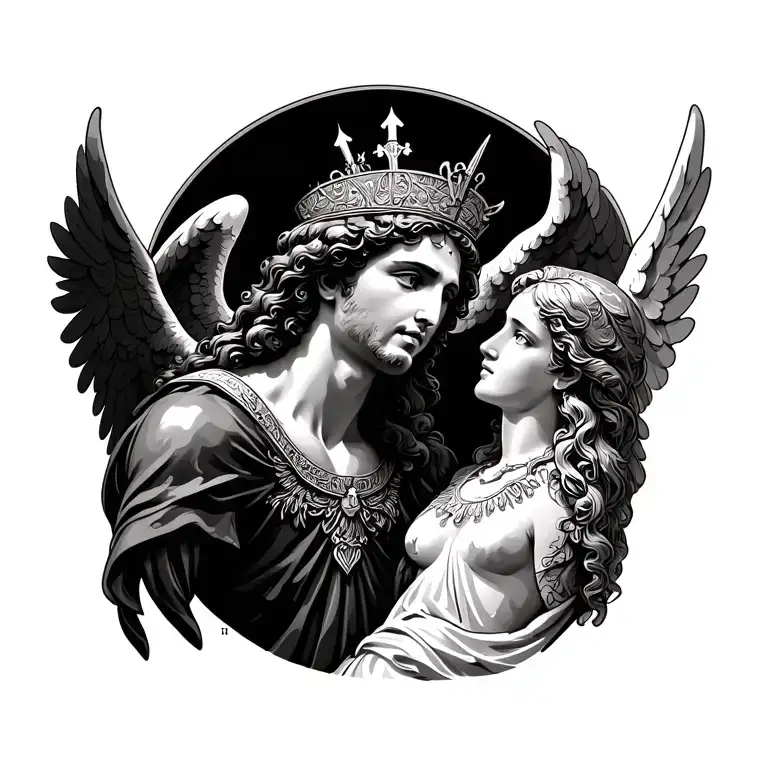 San Miguel Arcangel With Angel Alas