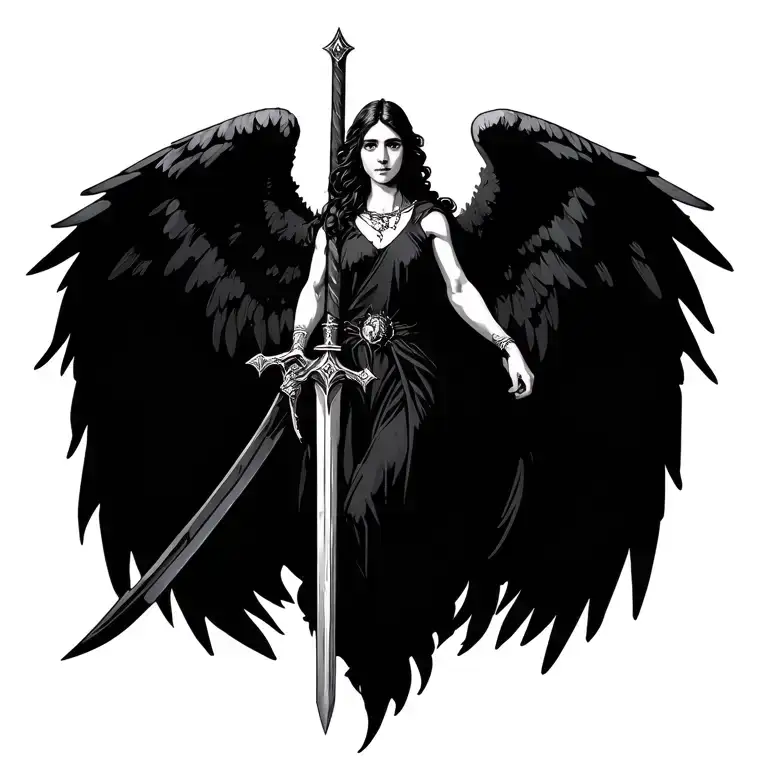 Arc Angel Holding A Sword