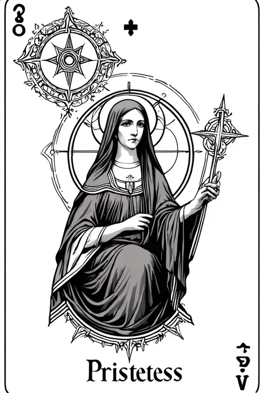 Simple High Priestess Tarot Card Design
