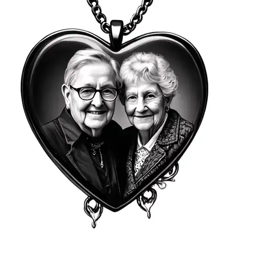 Heart Pendant With Grandparents Photo