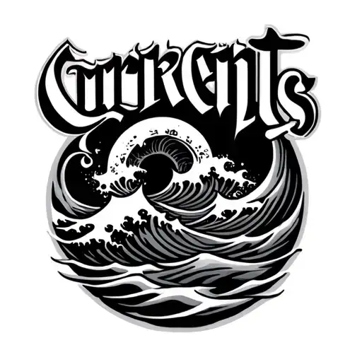 Currents Band Logo Surrounded By Waves