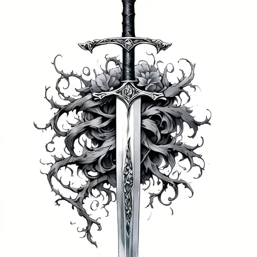 Vine Wrapping With A Sword