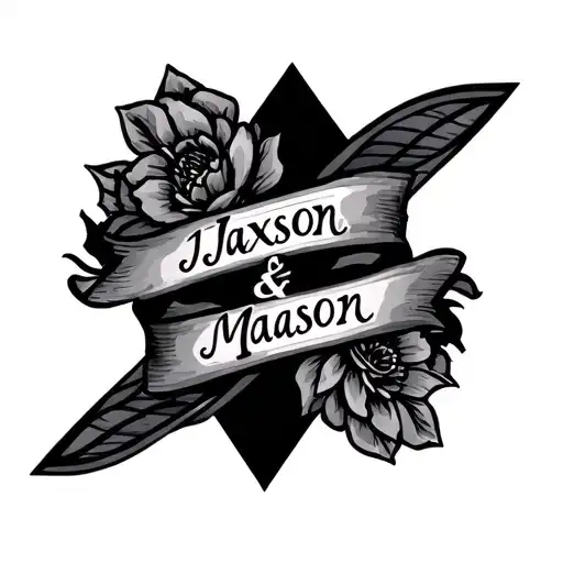 Two Names Jaxson And Mason Incorporated Into A Design For A Man