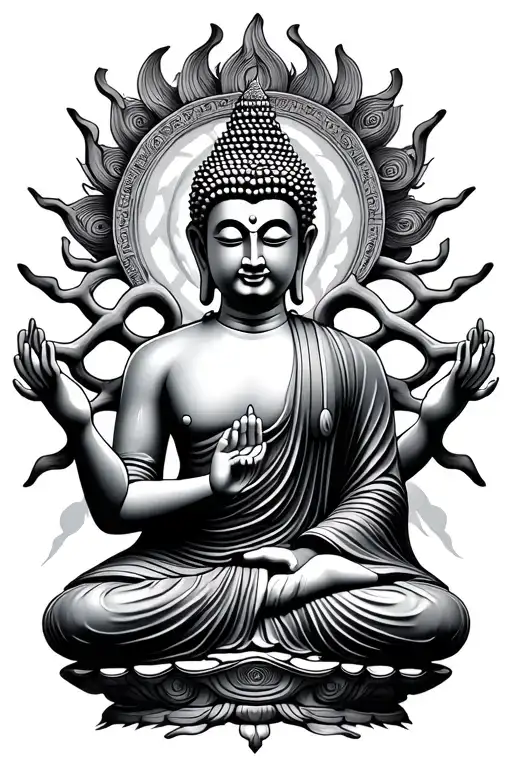 Buddha Statue With 12 Arms Wide Open