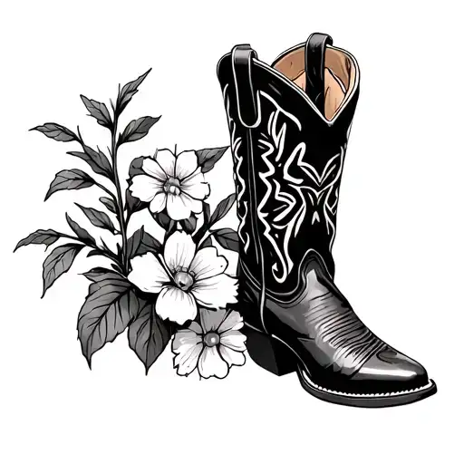 Eating Disorder Revovery With A Cowboy Boots And Flowers Growing
