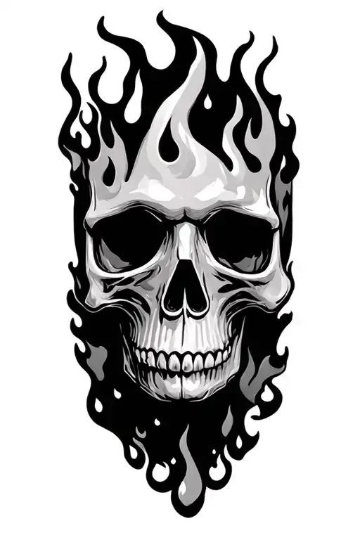 Skull With Flames
