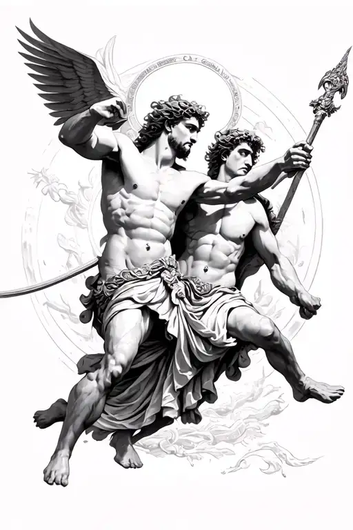 Aesthethic Greek Gods Battling