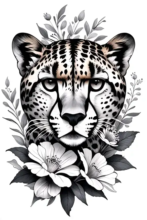 Cheeta Print Surrounded Flowers