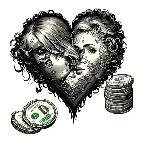 Human Money Love Heart And Fake People