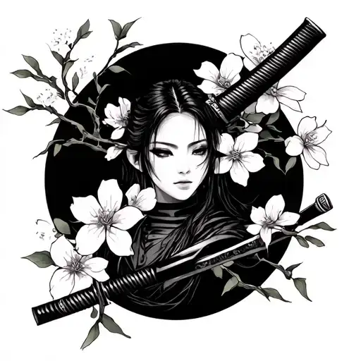 Katana With Cherry Blossom