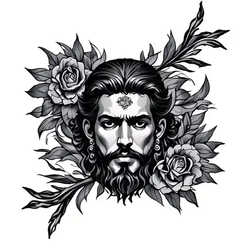 Ricck Sanchez God Tradicional Tattoo Design Featuring