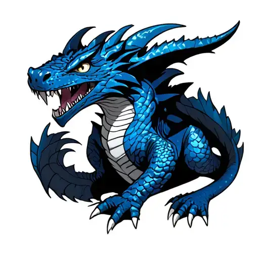 Adult Viewed From Above Toothless Night Fury Blue Scales