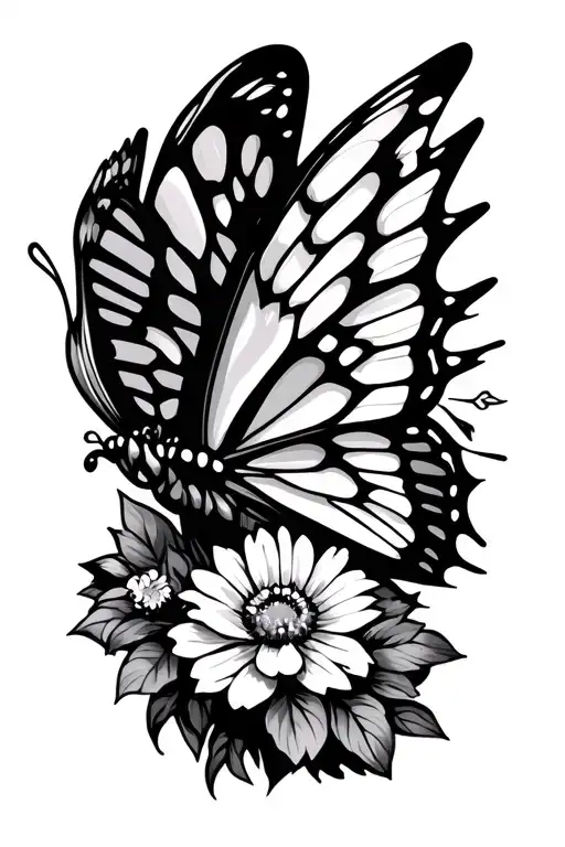 Butterfly With Angel Wing And March Birth Flower