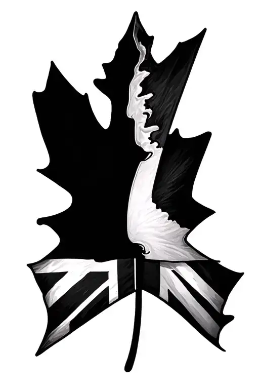 Canadian And British Flags Merged No Colour