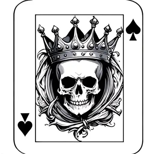 Skull King With Crown Playing Card