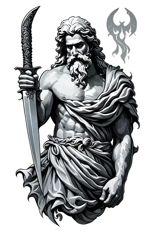 Zeus Holding Knife