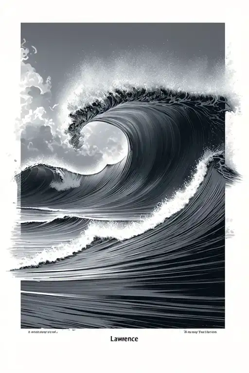 Waves Breaking Onto Shorline But Shore Line Is Lawrence