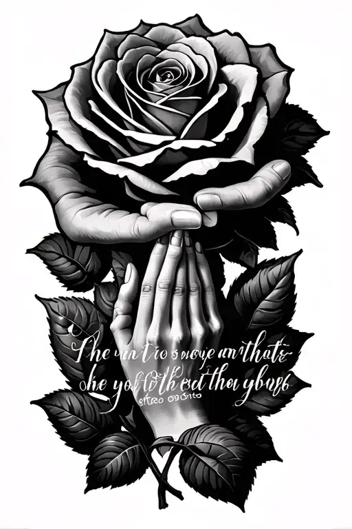 Prayer Hands A Rose And Bible Scripture Verses