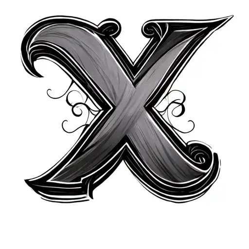 The Letter X And G Combined In Cursive Letters