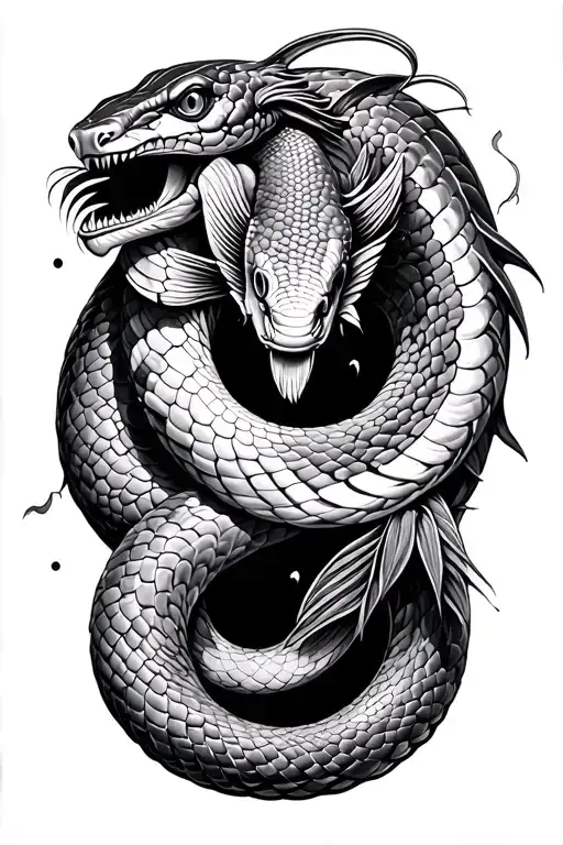 Snake And Fish Transforming