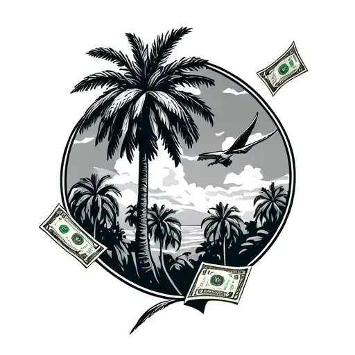 Lynwood California Palm Trees Money Flying