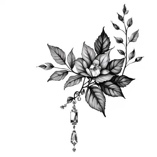 Coverup Plant Leaves And Draping Jewels