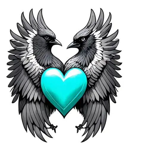Thunderbird With Turquoise Heart