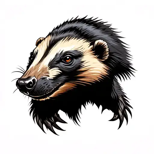 Honey Badger Old School Tattoo Design Inspired