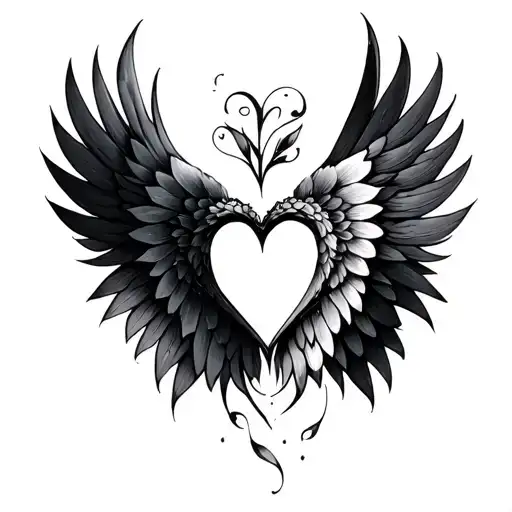 Only The Wings Forming A Hart Shape