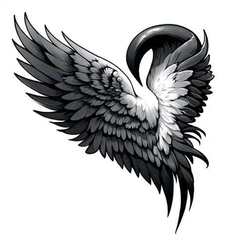 Only The Wings Forming A Hart Shape Made